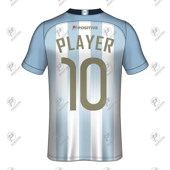 Sky Blue & White Striped Digital Printed Soccer Uniform Jersey