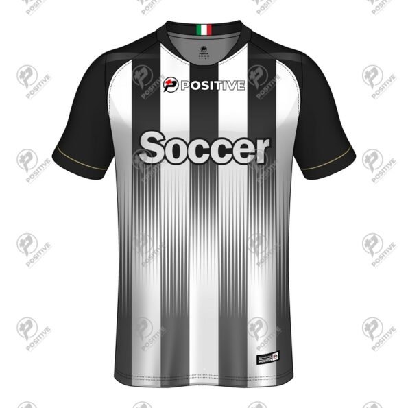 Black & White Customized Club Name Printed Soccer Jersey