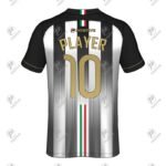 Black & White Customized Club Name Printed Soccer Jersey