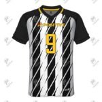 Black & White Printed Team Name Branded Soccer Uniform Jersey