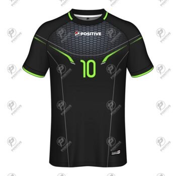 Black Custom Team Name Printed Raglan Soccer Uniform Jersey