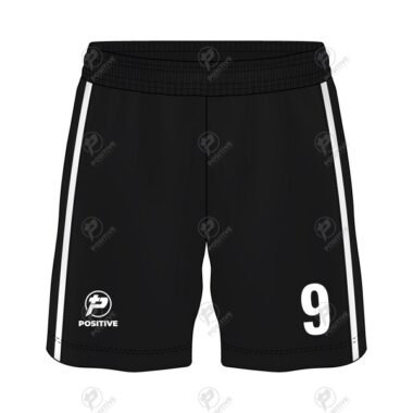 Positive Black Custom Printed Athletic Soccer Interlock Shorts