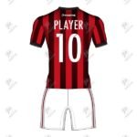 Positive Custom Printed Red & Black Striped Soccer Uniform Kit