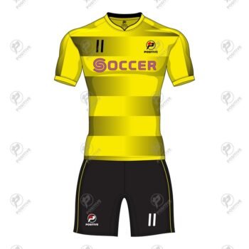Positive Striped Custom Soccer Jersey & Shorts Uniform Kit