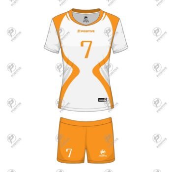 Positive Orange White Volleyball Uniform