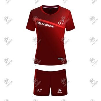 Positive Printed Maroon Volley Ball Uniform