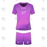 Positive Purple Gradient Printed Volley Ball Uniform