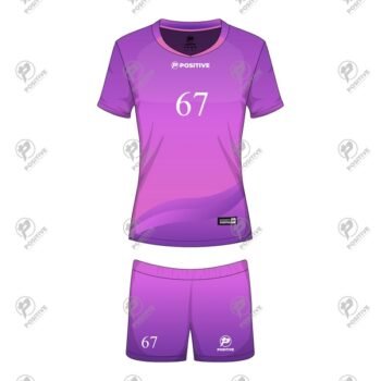 Positive Purple Gradient Printed Volley Ball Uniform