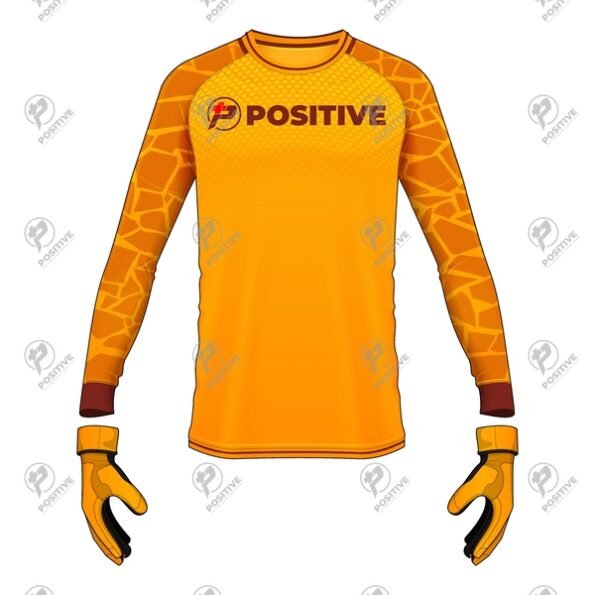 Positive Custom Sublimation Printed Gold Goalkeeper Jersey