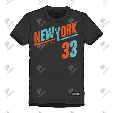 Positive New York Printed Black Half Sleeve T-Shirt