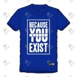 Positive Blue Custom Contrast Printing Short Sleeve T-Shirt