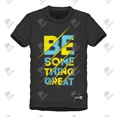 Positive Motivational Two Color Contrast Printed Cotton T-Shirt