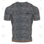 Positive Grey Texture Printed Short Sleeve Rash Guard