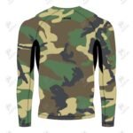 Positive Green Camouflage Printed Long Sleeve Rash Guard