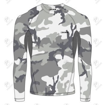 Positive Grey Camouflage Printed Long Sleeve Rash Guard