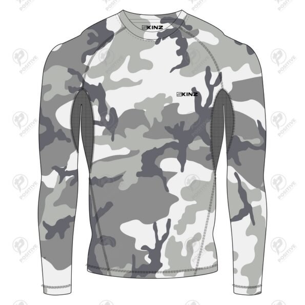 Positive Grey Camouflage Printed Long Sleeve Rash Guard