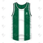 Positive Green & White Striped Sports Printed Running Tank Top