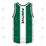 Positive Green & White Striped Sports Printed Running Tank Top