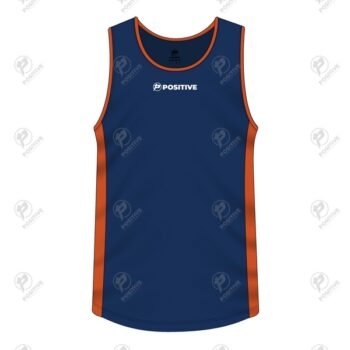 Positive Navy & Orange Custom Logo Gym Fitness Tank Top