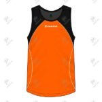 Positive Black & Orange Cotton Sports Wear Running Tank Top