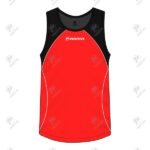 Positive Black & Orange Cotton Sports Wear Running Tank Top