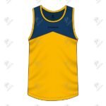 Positive Navy & Gold Cotton Jersey Gym Sports Training Tank Top