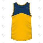 Positive Navy & Gold Cotton Jersey Gym Sports Training Tank Top