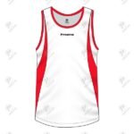 Positive White & Red Cotton Running Tank Top