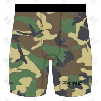 Positive Green Camo Printed Compression Shorts