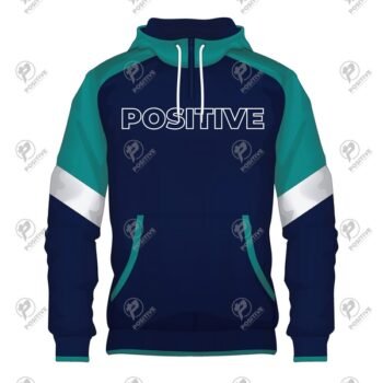 Positive Custom Printing Tri Color Short Zip Cotton Fleece Hoodie