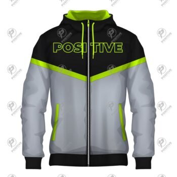 Positive Contrast Colors Heavyweight Zip Up Fleece Hoodie