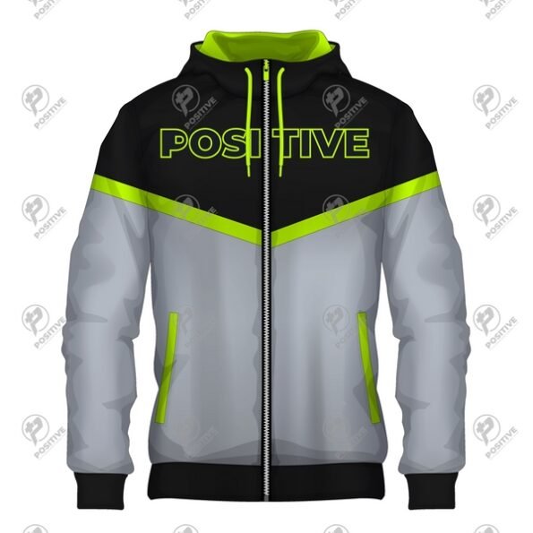 Positive Contrast Colors Heavyweight Zip Up Fleece Hoodie
