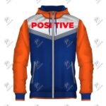 Positive Quad Color Heavyweight Cotton Fleece Zip Up Hoodie