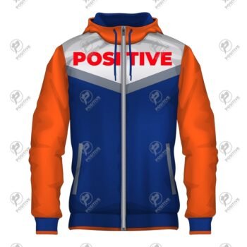 Positive Quad Color Heavyweight Cotton Fleece Zip Up Hoodie