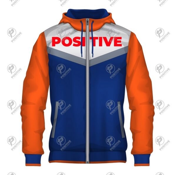 Positive Quad Color Heavyweight Cotton Fleece Zip Up Hoodie