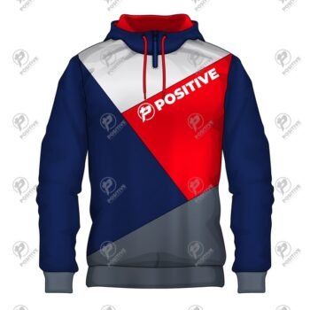 Positive Multi Panel Short Zip Fleece Hoodie Without Pockets