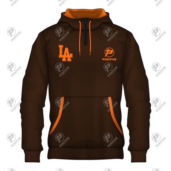Positive Custom Printing Kangaroo Pockets Pullover Fleece Hoodie