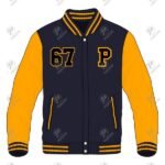 Positive Custom Wool Varsity Jacket with Leather Sleeves