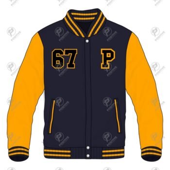 Positive Custom Wool Varsity Jacket with Leather Sleeves
