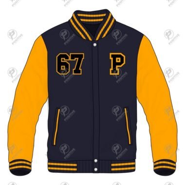 Positive Custom Wool Varsity Jacket with Leather Sleeves