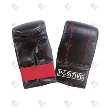 Positive Black Genuine Leather Boxing Bag Gloves