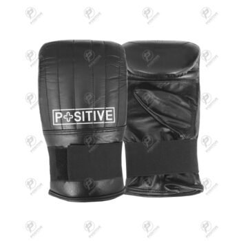 Positive Black Genuine Leather Boxing Bag Gloves