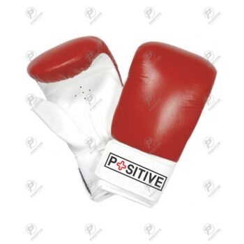 Positive Red & White Genuine Leather Boxing Bag Gloves