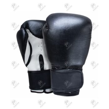 Positive Black & White Genuine Leather Pro Boxing Gloves