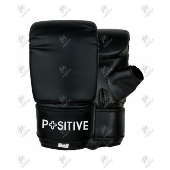 Positive Black Matt Synthetic Leather Boxing Bag Gloves