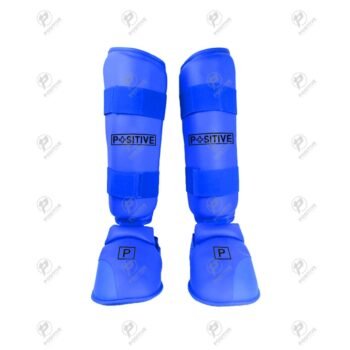 Positive Blue PU Leather Boxing Shin Guards