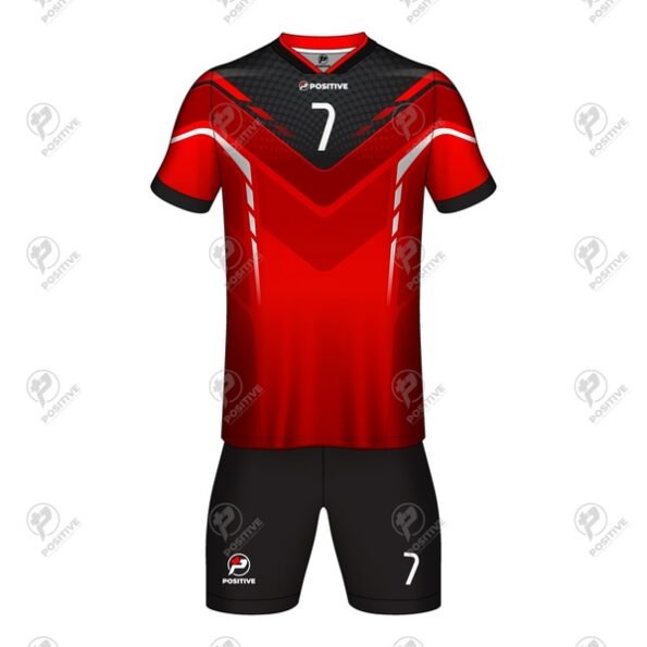 Positive Customized Soccer Uniform V-Neck Jersey & Shorts Kit