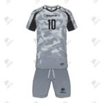 Positive Black Camouflage Printed V-Neck Soccer Uniform Kit