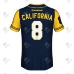 Positive Navy & Yellow Printed Short Sleeve Baseball Jersey