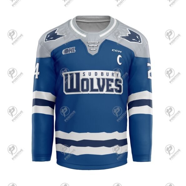 Positive Customized Design Printed Lace Collar Ice Hockey Jersey